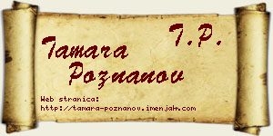 Tamara Poznanov vizit kartica